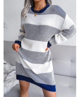 Striped Casual Loosen Knit Dress 
