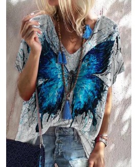 Casual Loosen Butterfly T-Shirts 