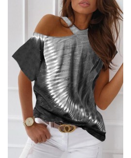 orful strapless tie-dye T-shirt 