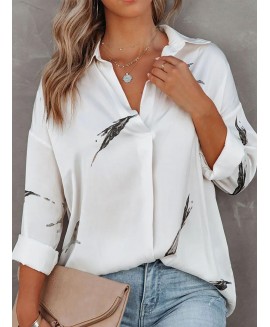 Printed Loose Casual Long-sleeved Blouse 
