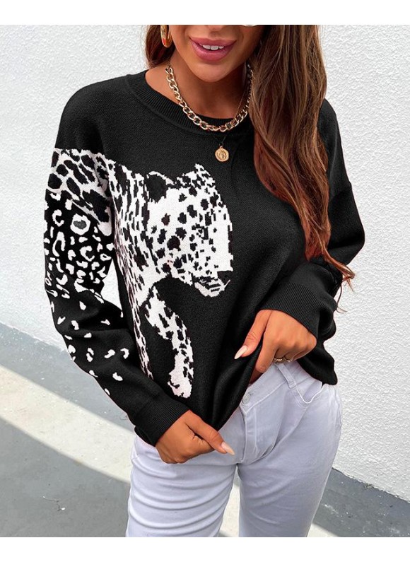 Fashion Animal Print Sweater