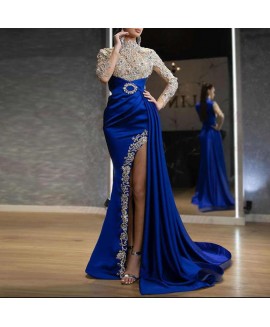 Elegant Blue Bronzed Round lar Dress 