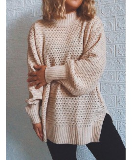 Autumn And Winter Loose Half High Neck Pullover Sweater 
