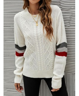 Fashion Loose Round Neck Long Sleeve Pullover 