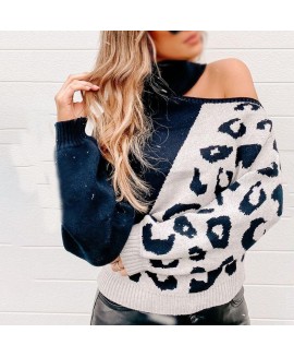 Fashion Leopard Print or Block Sweater 