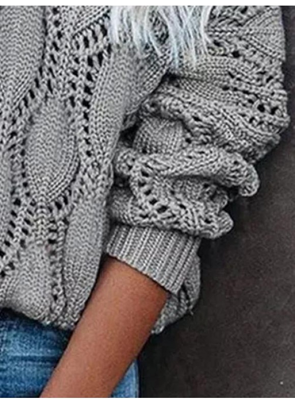 Casual Solid or V Neck Long Sleeves Sweater