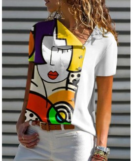 Fashion art face print shirt 