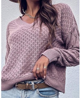 Cashmere Pullover V-neck Loose Sweater For Women 