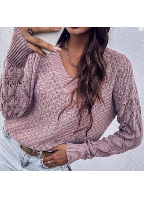 Cashmere Pullover V-neck Loose Sweater For Women
