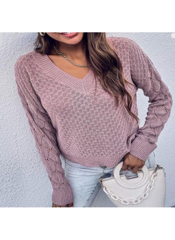 Cashmere Pullover V-neck Loose Sweater For Women