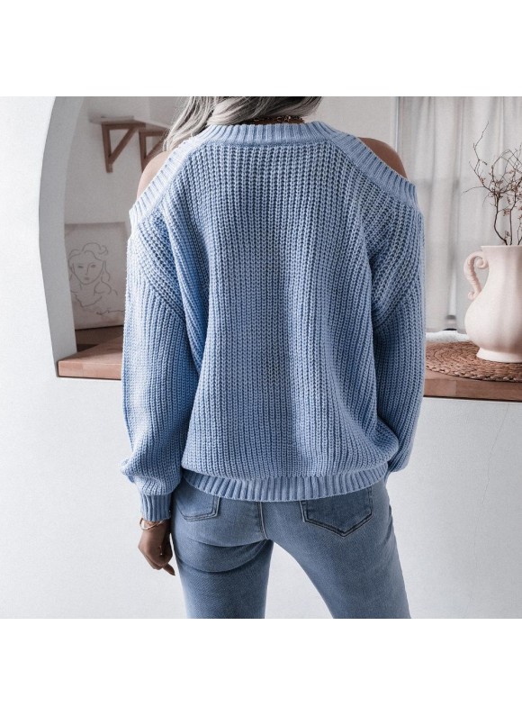 Women's Fashion Off-shoulder Loose Knit Sweater