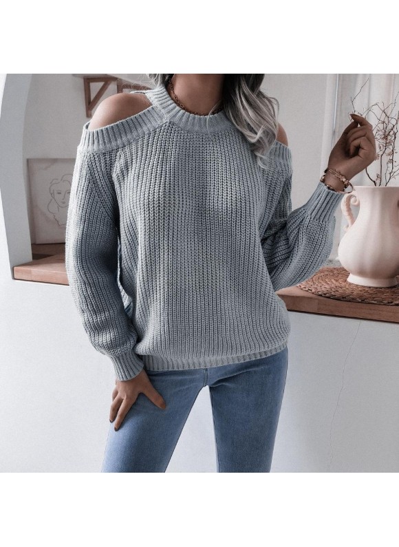 Women's Fashion Off-shoulder Loose Knit Sweater