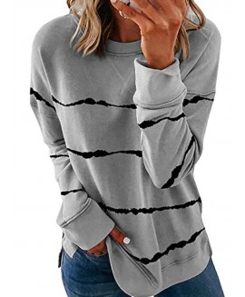 Round Neck Striped Long Sleeve T-shirt 