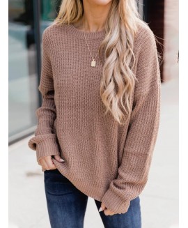 Women Chic fortable Warm Plain Casual Sweaters 
