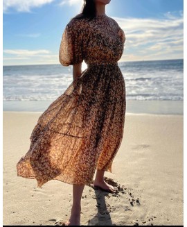 Women Vacation Floral Beach Dress 