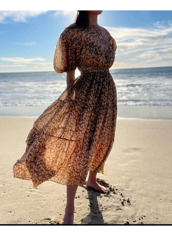 Women Vacation Floral Beach Dress