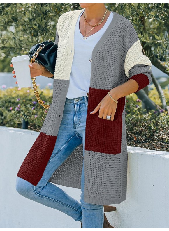 Autumn And Winter Mid-length Sweater Cardigan