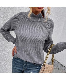 Fashion Solid or All-match Zipper Sweater 