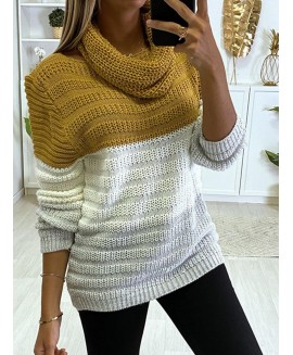 Autumn or Matching Round Neck Casual Scarf And Pullover Sweater 