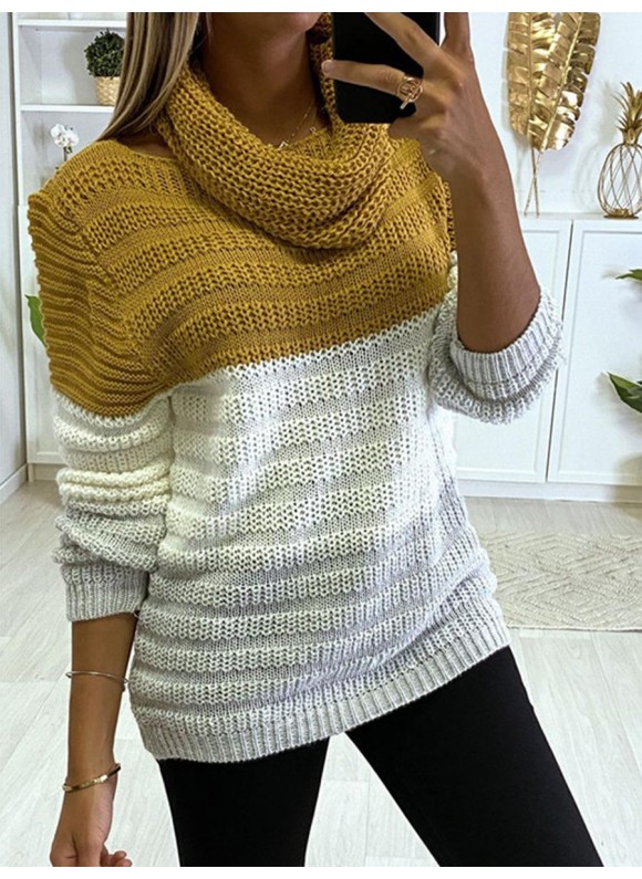 Autumn or Matching Round Neck Casual Scarf And Pullover Sweater
