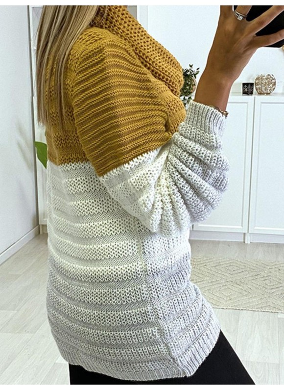 Autumn or Matching Round Neck Casual Scarf And Pullover Sweater