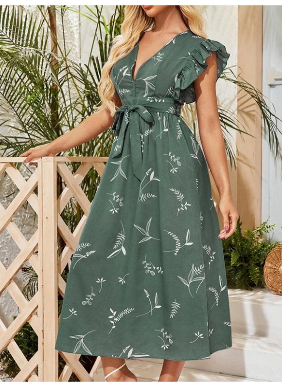 Floral-print Ruffled Maxi Dress