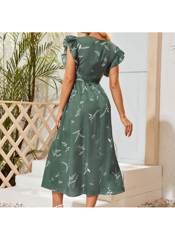 Floral-print Ruffled Maxi Dress