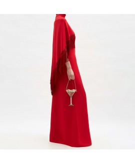 Women's Elegant Cape Design Fringe Loose Dress Dress 