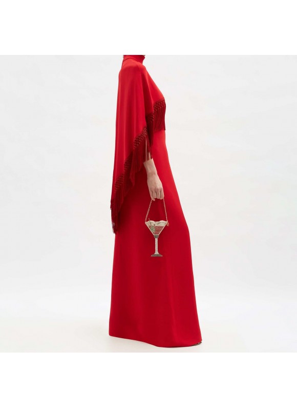 Women's Elegant Cape Design Fringe Loose Dress Dress