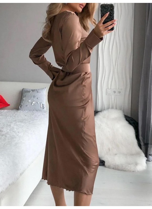 Solid or Belted Maxi Dress Elegant