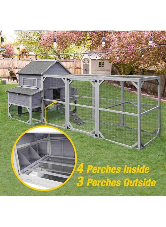 Aivituvin Large Chicken Coop with Run for 8-10 Chickens, AIR46