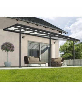 Canopia by Palram Feria Gray/Clear Aluminum Patio Cover - 10' x 18' 