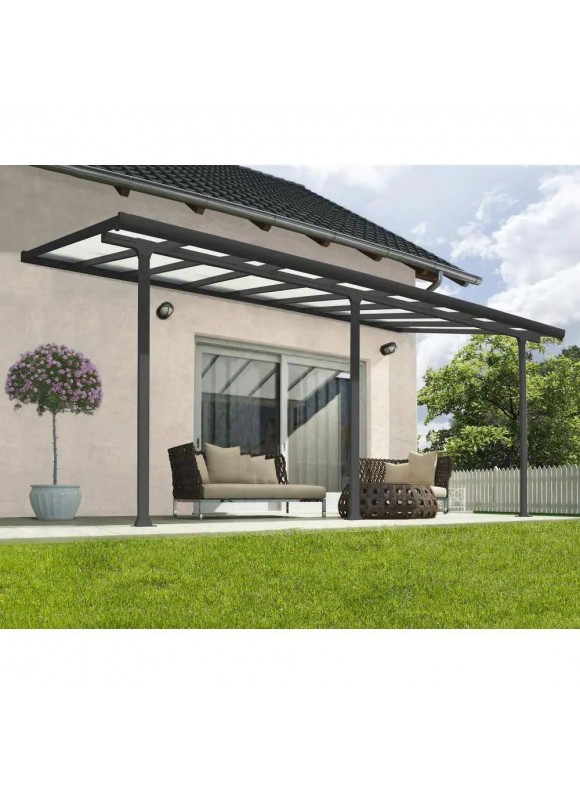 Canopia by Palram Feria Gray/Clear Aluminum Patio Cover - 10' x 18'