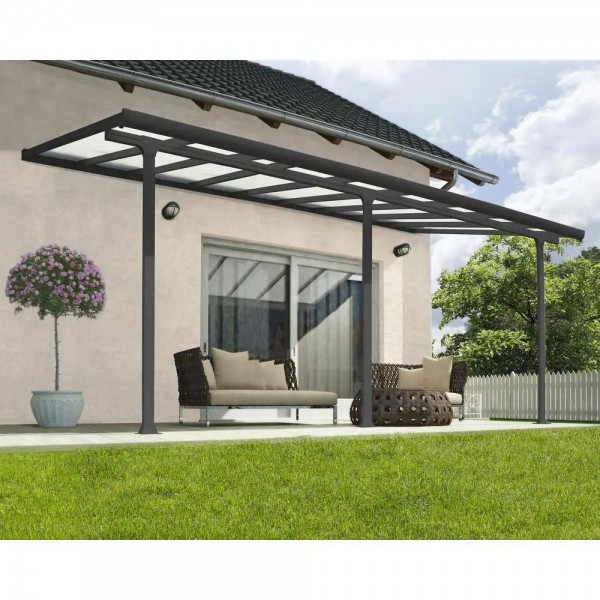 Canopia by Palram Feria Gray/Clear Aluminum Patio Cover - 10' x 18' 