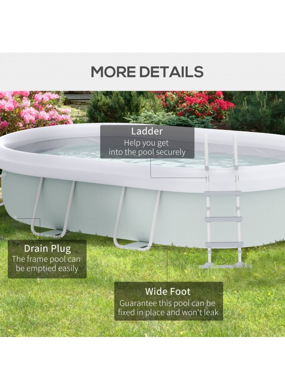 Outsunny 18' x 10' x 3.5' Above Ground Swimming Pool for 1-8 People, Rectangular Steel Frame, Non-inflatable, Filter Pump, Gray