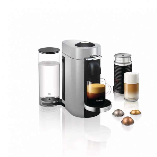 Nespresso VertuoPlus Deluxe Coffee and Espresso Machine by De'Longhi with AEROCINNO, Silver - ENV155SAE 