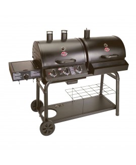 Char-Griller Duo Propane Gas/Charcoal Grill with 3 Burners - Black 