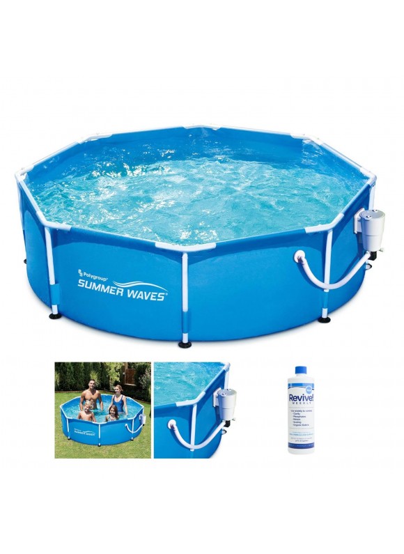 Summer Waves 8ft x 30in Round Frame Above Ground Swimming Pool Set