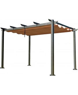 Domi 10x13ft Outdoor Retractable Pergola Against The Wall with Sun Shade Canopy, Gazebos Clearance, Patio Metal Canopy 