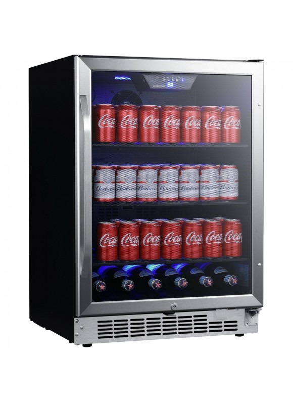 EdgeStar CBR1502SG 24 inch Wide 142 Can Built-in Beverage Cooler with Tinted Door