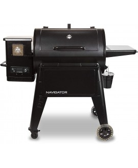 PB850G Wood Pellet w/Fitted Grill Cover and Folding Front Shelf Included, 850 sq. inch, Black 
