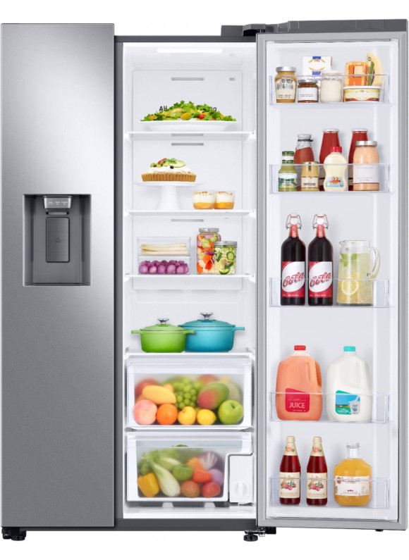 Samsung - 27.4 Cu. ft. Side-by-Side Refrigerator - Stainless Steel