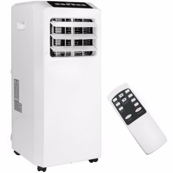 Barton 8,000 BTU Portable Air Conditioner Dehumidifier Fan A/C Cooling with Remote Control Kit, Size: 8000 BTU, White 