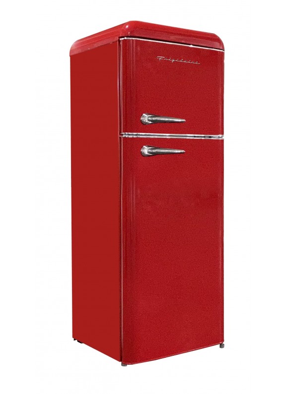 Frigidaire EFR756-RED 7.5 Cu. ft. Retro Mini Fridge in Red with Rounded Corners and Top Freezer