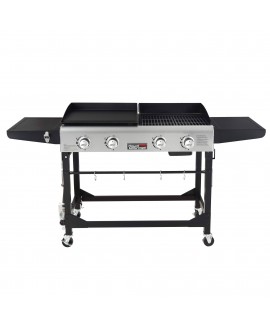 Royal Gourmet GD401 4-Burner Portable Flat Top GAS Grill and Griddle Combo 