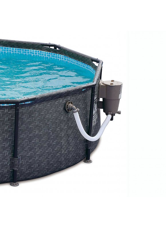 Summer Waves 14ft x 48in Round Above Ground Outdoor Frame Pool Set with Pump