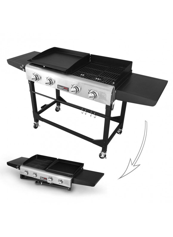Royal Gourmet GD401 4-Burner Portable Flat Top GAS Grill and Griddle Combo