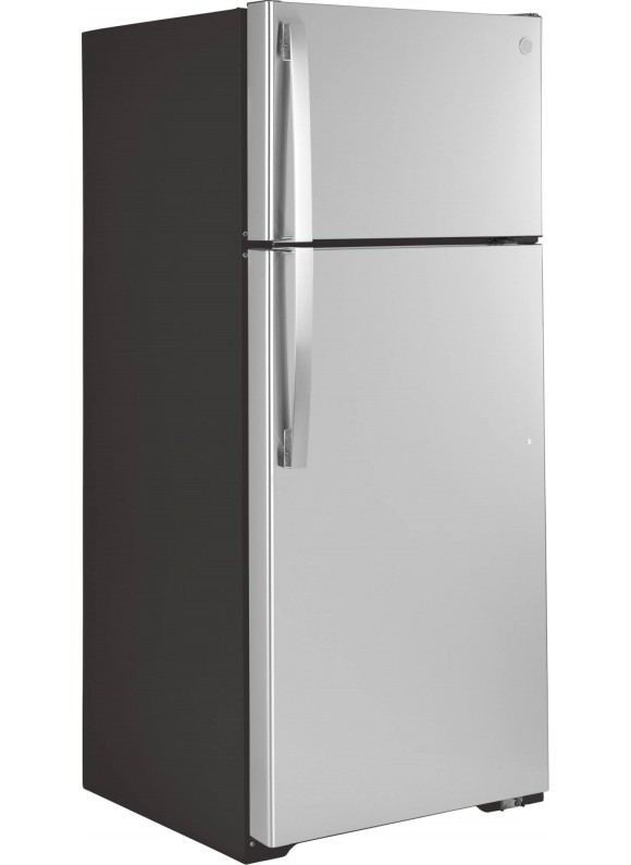 GE - 17.5 Cu. ft. Top-freezer Refrigerator - Stainless Steel