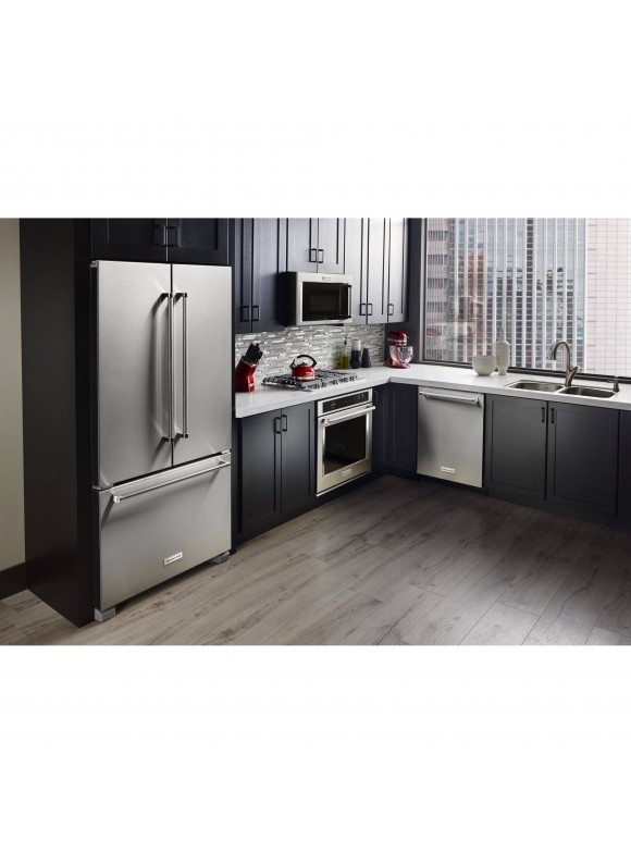 KitchenAid 20 Cu. ft. Stainless Steel Counter Depth French Door Refrigerator-KRFC300ESS