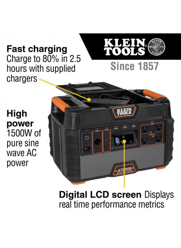 Klein Tools KTB1000 &#8211; 1500W Portable Power Station